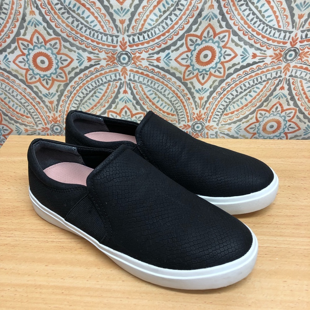 Dr. Scholls Be Free Loafers Reptile Black Snake Print Size 8.5